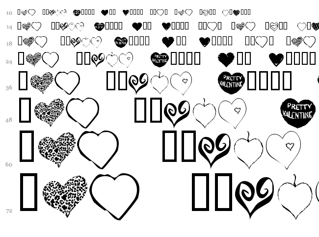 KR Heartfelt font waterfall